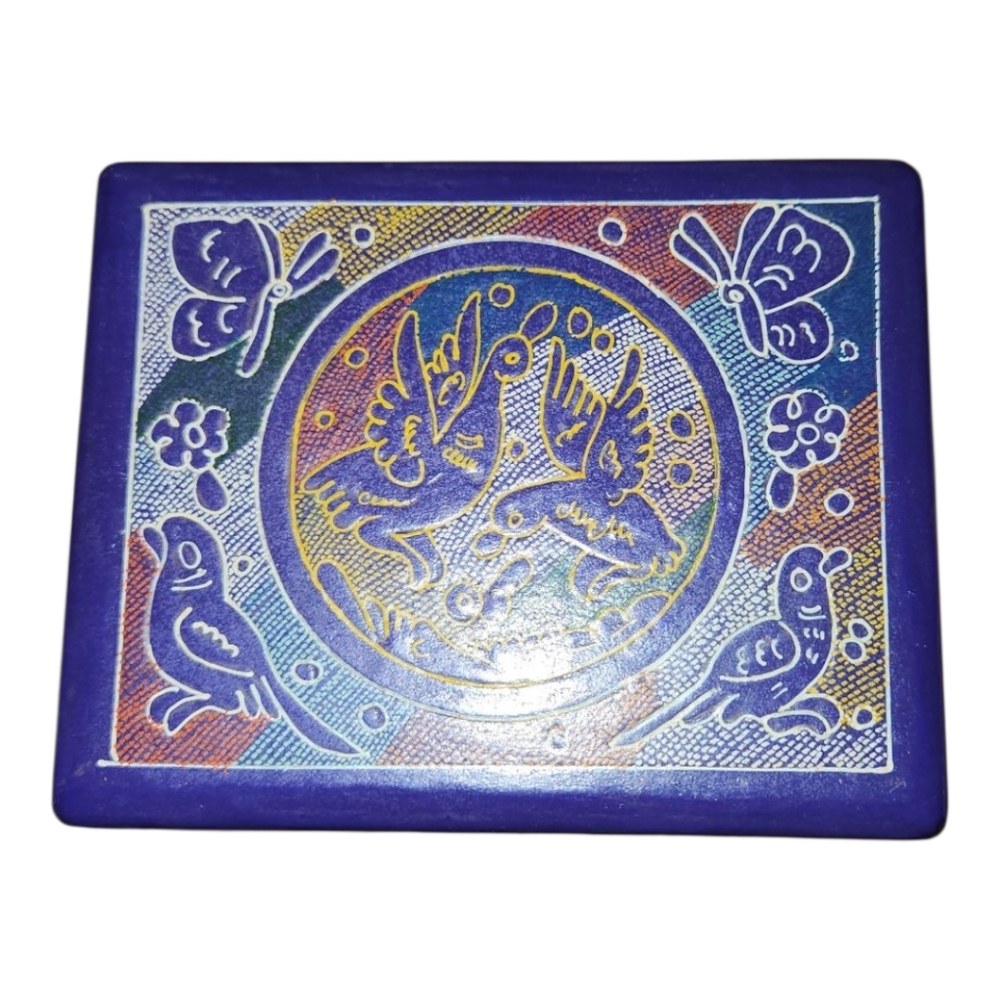Colorful Decorative Box with Butterflies And Birds Design